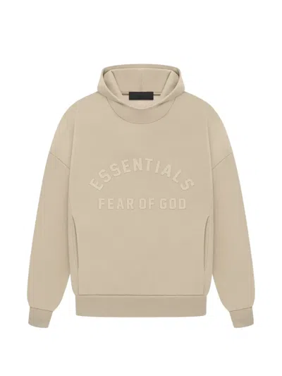 Essentials Logo-embroidered Hoodie In Neutral