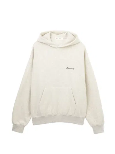 Essentials Logo-embroidered Hoodie In White