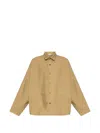 Essentials Logo-embroidered Jacket In Brown