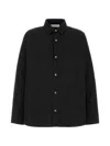 Essentials Logo-embroidered Press-stud Overshirt In Black