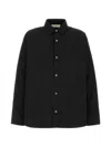 Essentials Logo-embroidered Press-stud Overshirt In Black