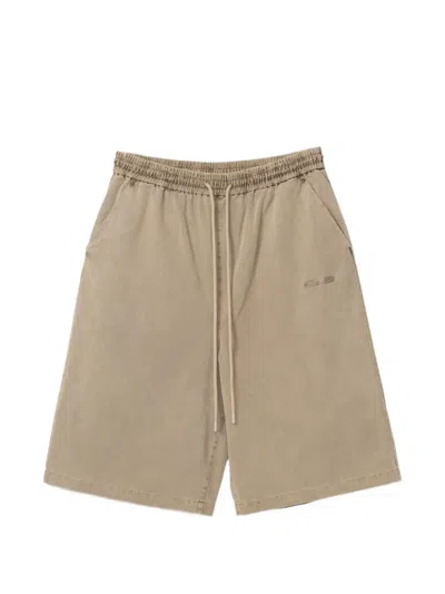 Essentials Logo-embroidered Shorts In Brown