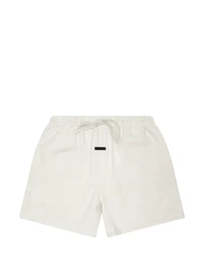 Essentials Logo-embroidered Shorts In Neutral