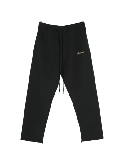 Essentials Logo-embroidered Track Pants In Black