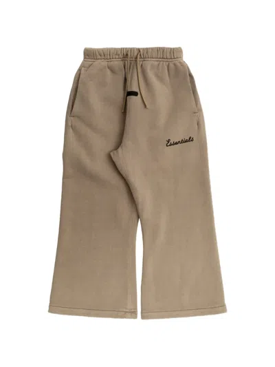 Essentials Kids'  Logo-embroidered Track Pants In Brown