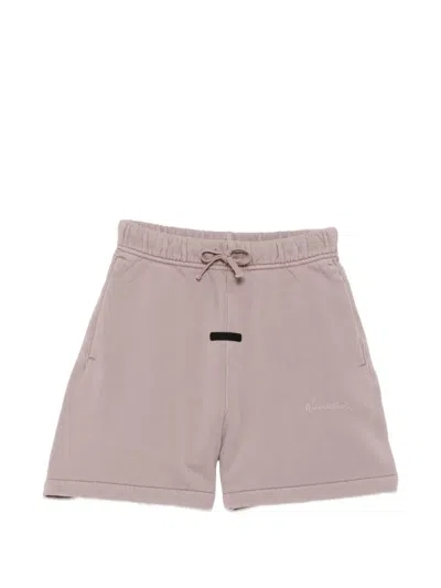 Essentials Kids' Logo-embroidered Track Shorts In Gray