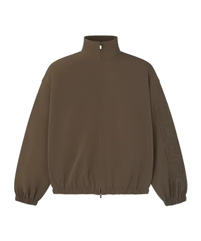 ESSENTIALS LOGO-EMBROIDERED ZIP-UP JACKET