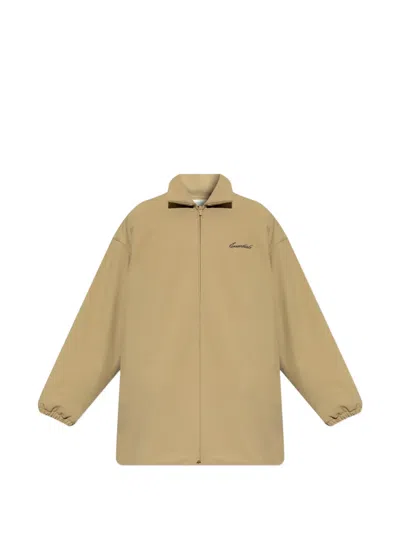Essentials Logo-embroidered Zip-up Jacket In Neutral