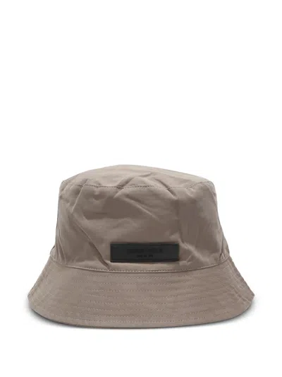 Essentials Logo-patch Bucket Hat In Neutrals