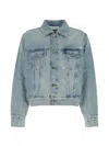 Essentials Logo-patch Denim Jacket In Blue