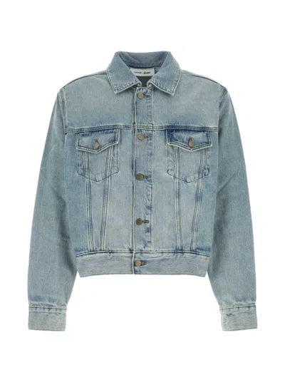 Essentials Logo-patch Denim Jacket In Blue