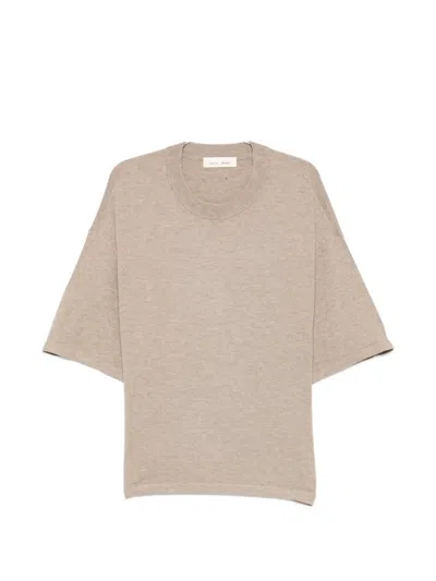 Essentials Logo-patch Drop-shoulder T-shirt In Neutral