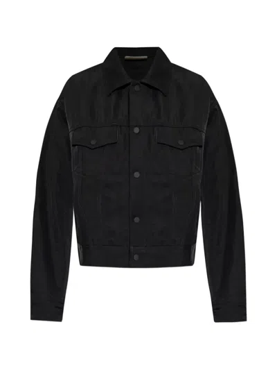 Essentials Logo-patch Shirt Jacket In Black