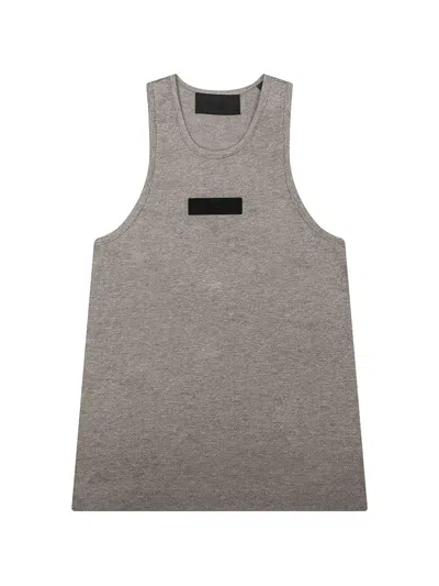 Essentials Logo-patch Tank Top In Gray