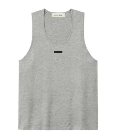 Essentials Logo-patch Tank Top In Gray