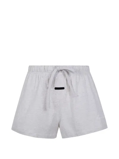 Essentials Logo-patch Track Shorts In Gray