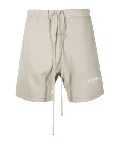 Essentials Logo-patch Track Shorts In Neutral