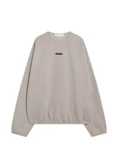 Essentials Logo-plaque Cotton Sweatshirt In Neutral