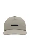 Essentials Logo-plaque Five-panel Cap In Gray