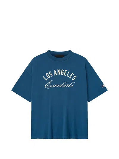 Essentials Logo-print Cotton-jersey T-shirt In Blue