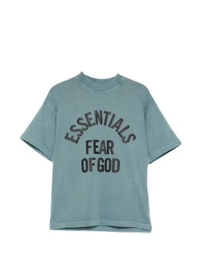 Essentials Kids' Logo-print Crew Neck T-shirt In Blue