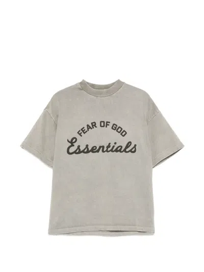 Essentials Kids' Logo-print Crew Neck T-shirt In Gray