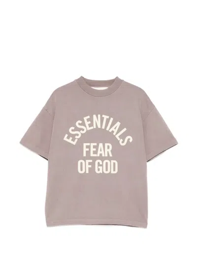 Essentials Kids' Logo-print Crew Neck T-shirt In Purple