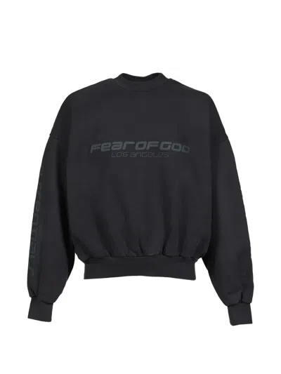 Essentials Logo-print Cropped Sweater In Black