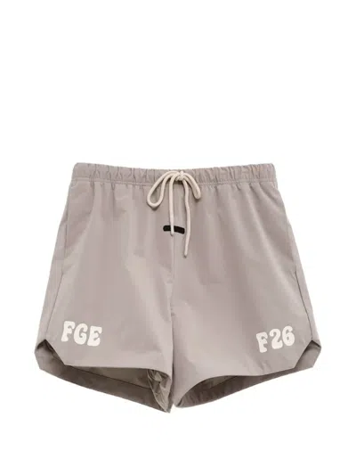 Essentials Logo-print Drawstring-waist Shorts In Gray