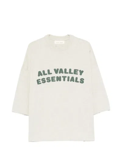 Essentials Logo-print Drop-shoulder T-shirt In White