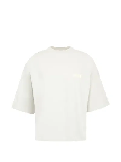 Essentials Logo-print Drop-shoulder T-shirt In Neutrals