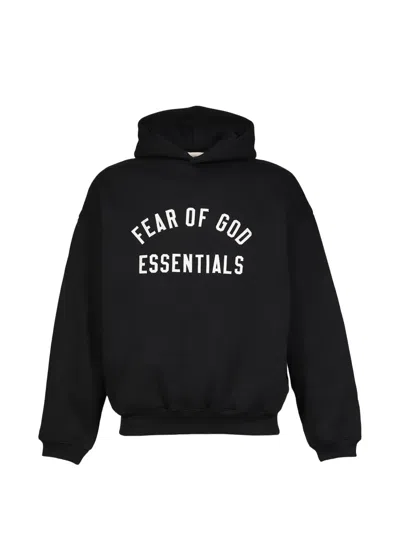 Essentials Logo-print Hoodie In Black