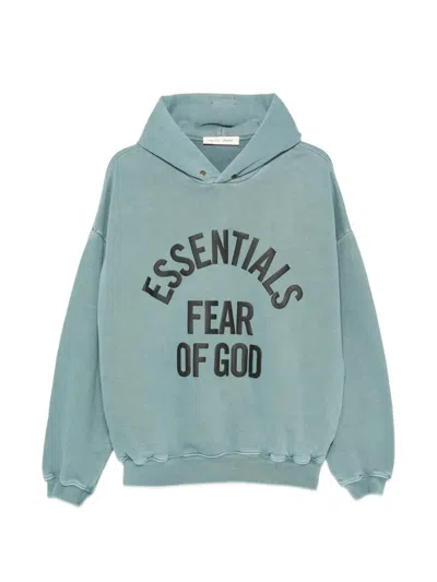 Essentials Logo-print Hoodie In Blue