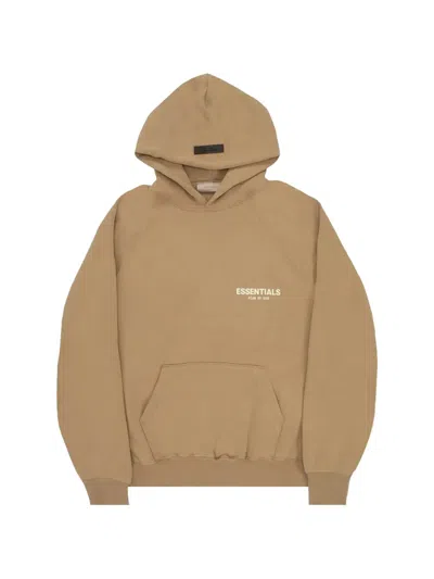 Essentials Logo-print Hoodie In Brown