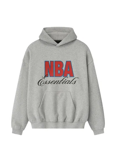 Essentials Logo-print Hoodie In Gray