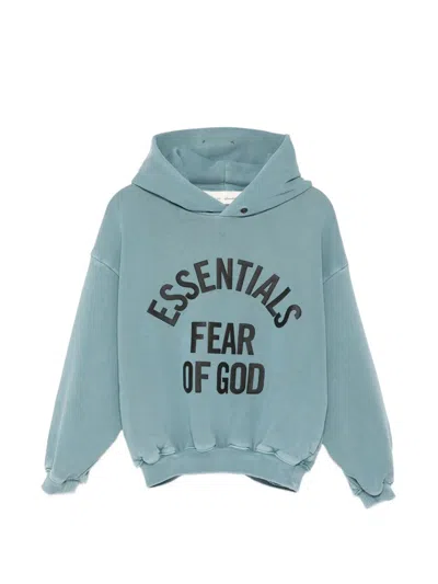 Essentials Babies' Logo-print Long-sleeve Hoodie In Blue