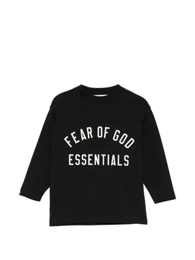 Essentials Kids' Logo-print Long-sleeve T-shirt In Black