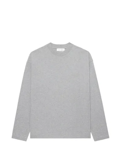 Essentials Logo-print Long-sleeve T-shirt In Gray