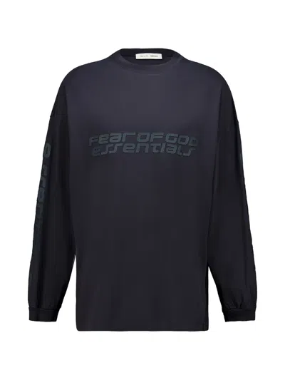 Essentials Logo-print Long-sleeved T-shirt In Black