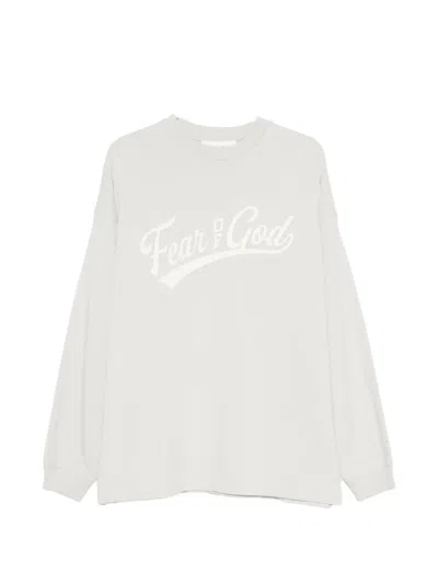 Essentials Gray Merch Long Sleeve T-shirt In White