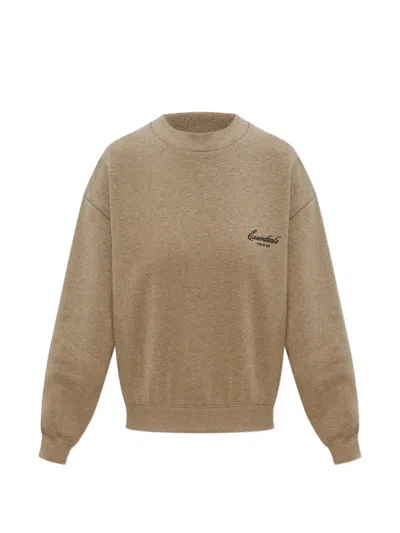 Essentials Logo-print Sweatshirt In Brown