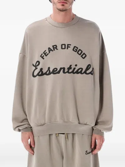 Essentials Logo-print Sweatshirt In Gray