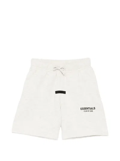 Essentials Kids' Logo-print Track Shorts In White