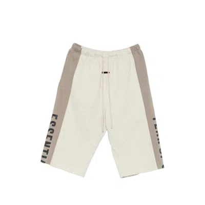 Essentials Logo-print Track Shorts In Neutral