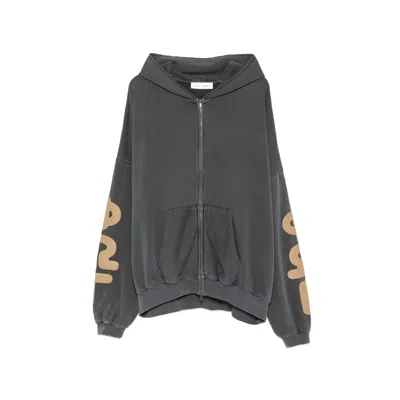 Essentials Logo-print Zip-up Hoodie In Grey
