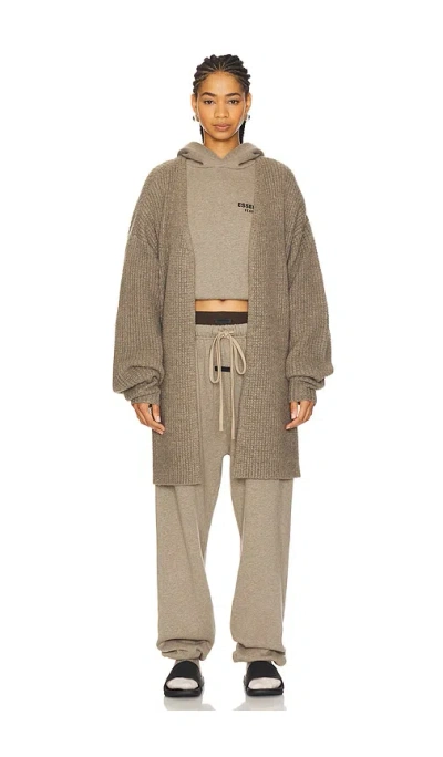 Essentials Long Cardigan In Heather Gray