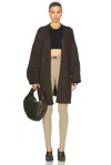 Essentials Long Cardigan In Brown