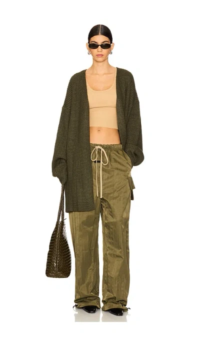 Essentials Long Cardigan In Military