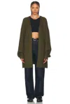 Essentials Long Cardigan In Military