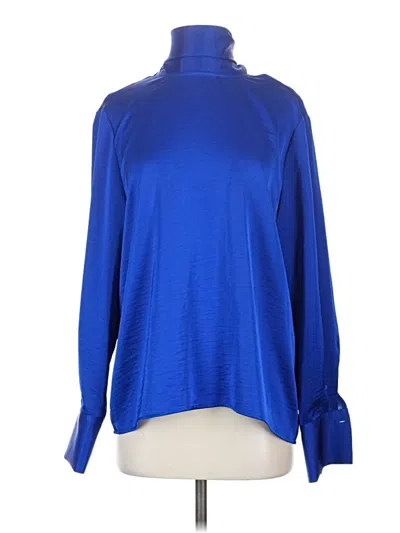 Pre-owned Essentials Long Sleeve Blouse In Blue